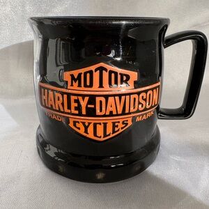 Harley-Davidson 3-D embossed Black and Orange Mug
